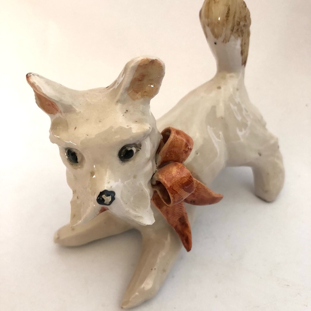 Vintage Terrier Dog Mini Figurine 4”X2”